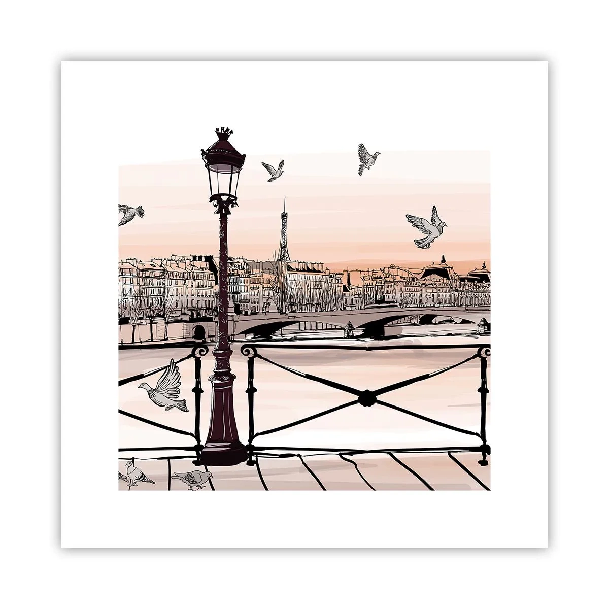 Póster - Sobre los tejados de París - 30x30 cm