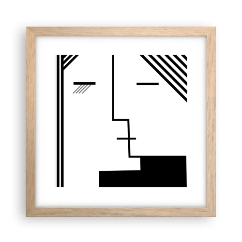 Póster en marco roble claro - Solo un beso - 30x30 cm