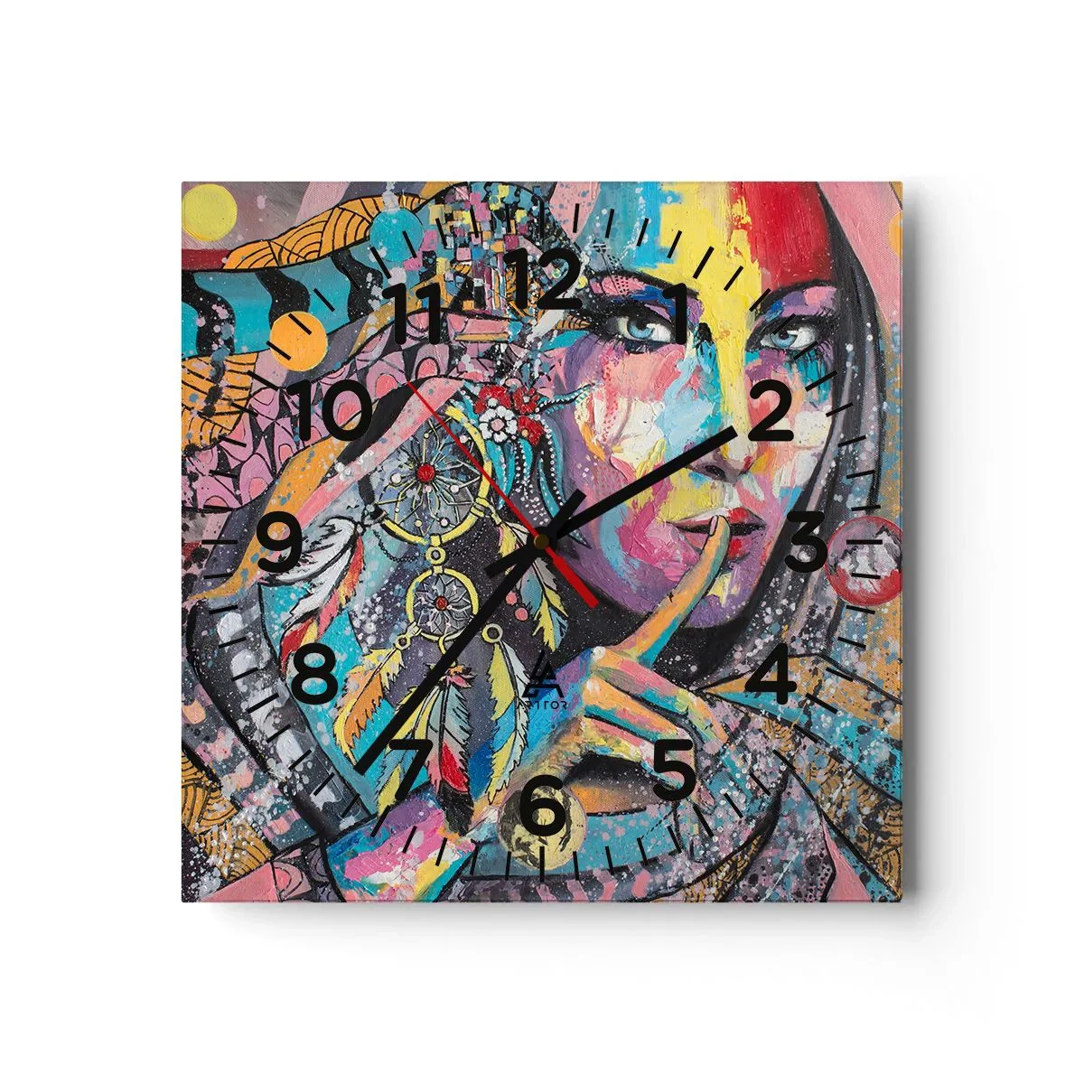 Reloj de pared - Reloj de vidrio - Silencio hasta que entiendas - 40x40 cm