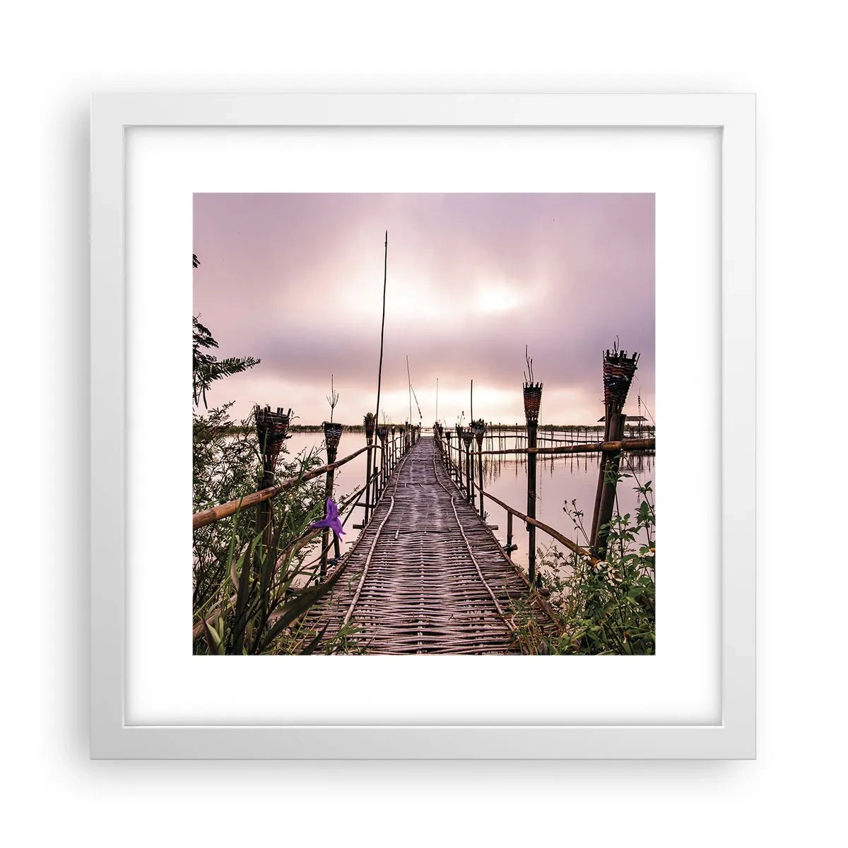 Póster en marco blanco - La tranquilidad de Asia - 30x30 cm