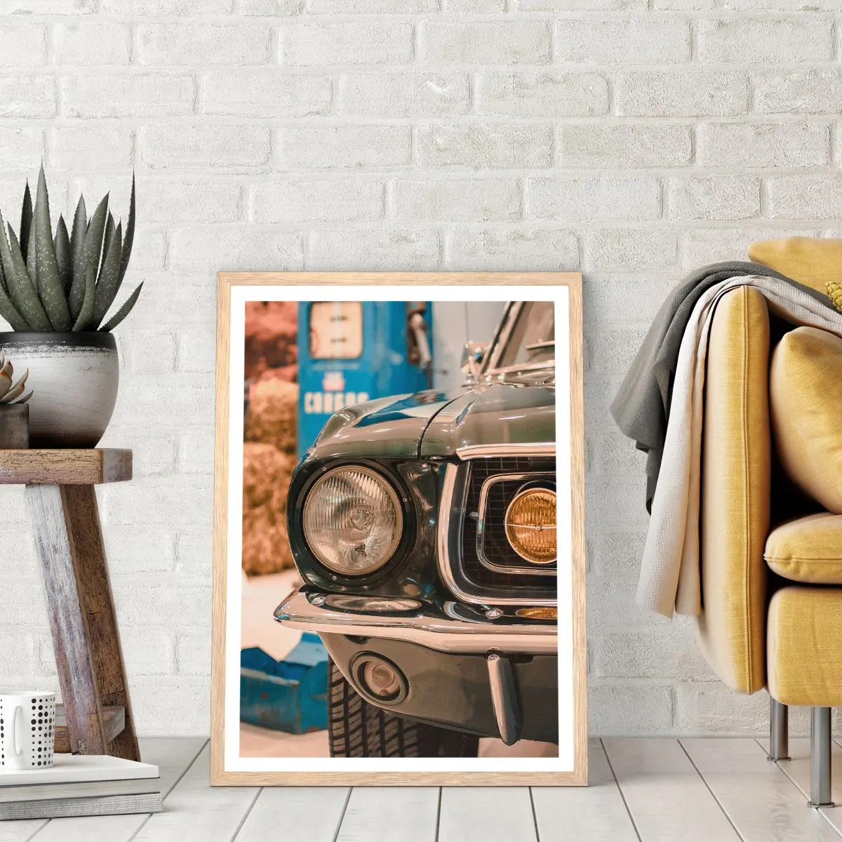 Póster en marco roble claro - Encuentro con una leyenda - 70x100 cm