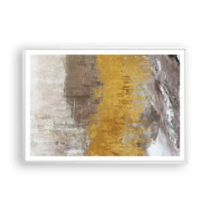 Póster en marco blanco - Una ráfaga dorada - 100x70 cm