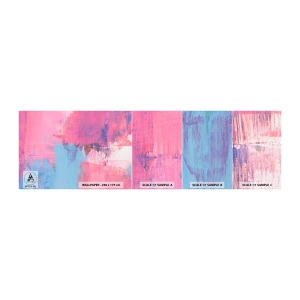 Muestra de fotomural autoadhesivo Deluxe Sticker - Rosa, azul y una pizca de luz - Abstracción, Minimalismo, Pedazo - 100x30 cm
