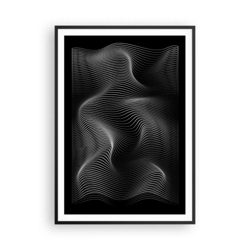 Póster en marco negro - La danza de la luz en el espacio - 70x100 cm