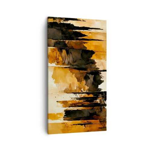 Cuadro sobre lienzo - Impresión de Imagen - Armonía de negro y oro - 45x80 cm