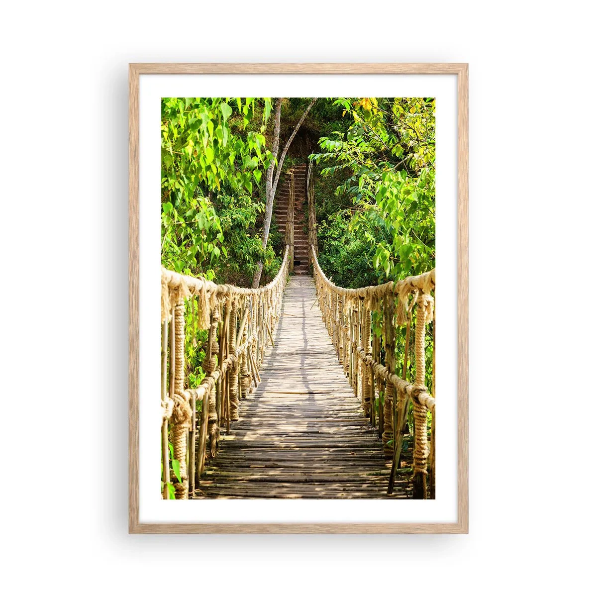 Póster en marco roble claro - Suspendido en verde - 50x70 cm