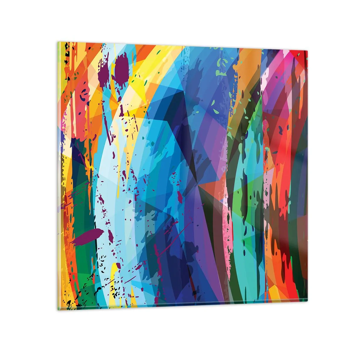 Cuadro sobre vidrio - Impresiones sobre Vidrio - Vértigo de colores - 30x30 cm