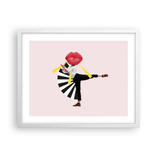 Póster en marco blanco - Arte pop surrealista - 50x40 cm