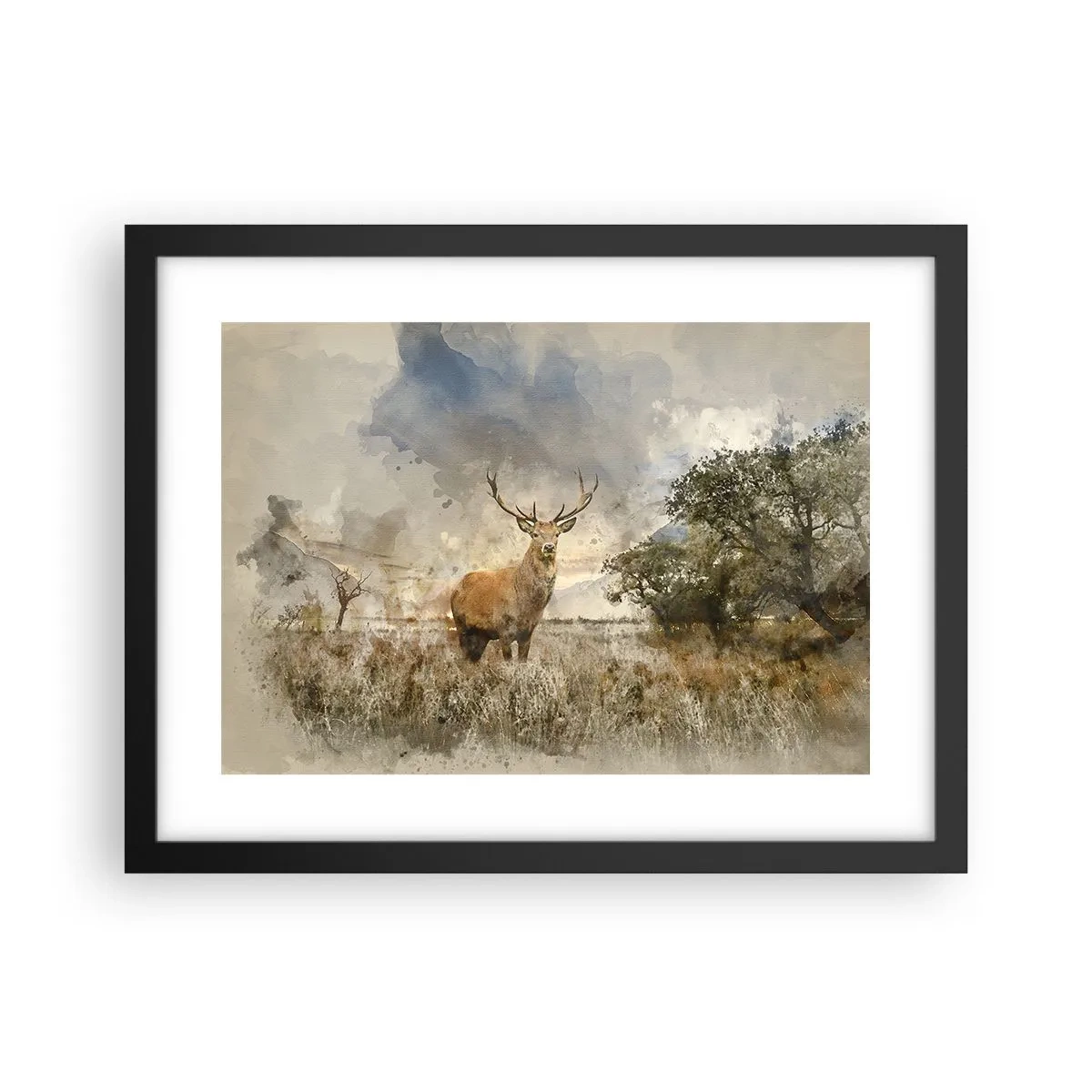 Póster en marco negro - Dignidad - fuerza - encanto - 40x30 cm