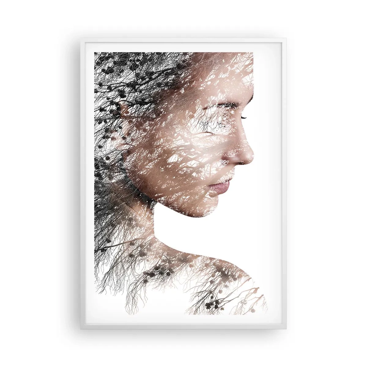 Póster en marco blanco - Espíritu del bosque - 70x100 cm