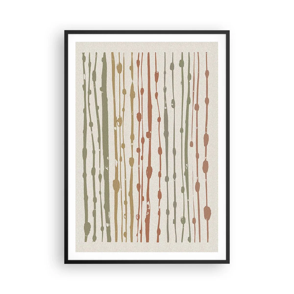 Póster en marco negro - Composición de notas musicales - 70x100 cm