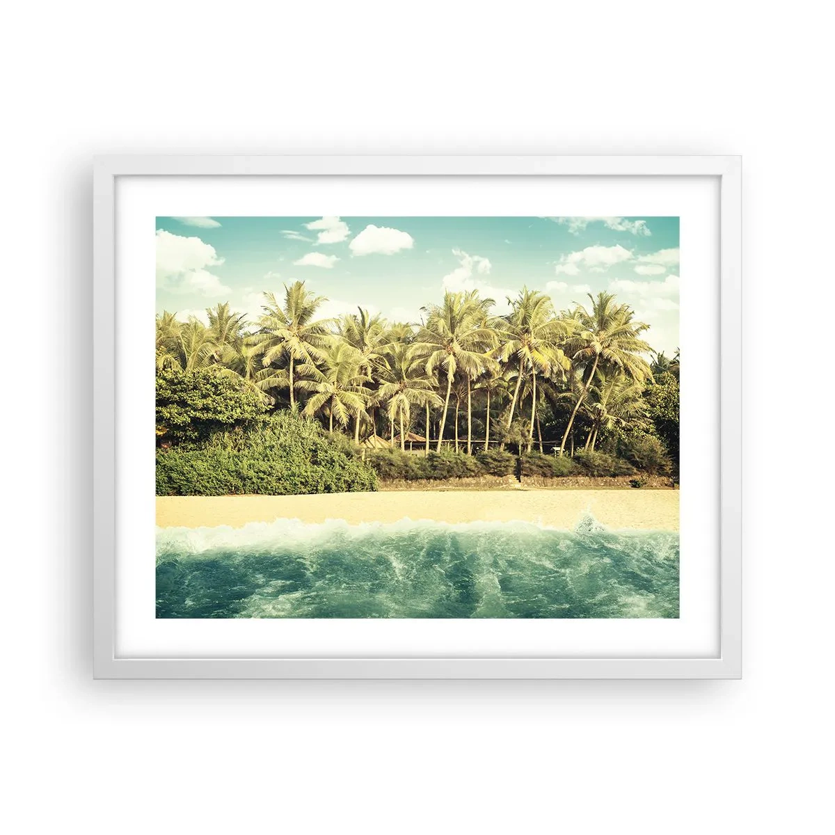 Póster en marco blanco - ¿Qué tal aquí? - 50x40 cm