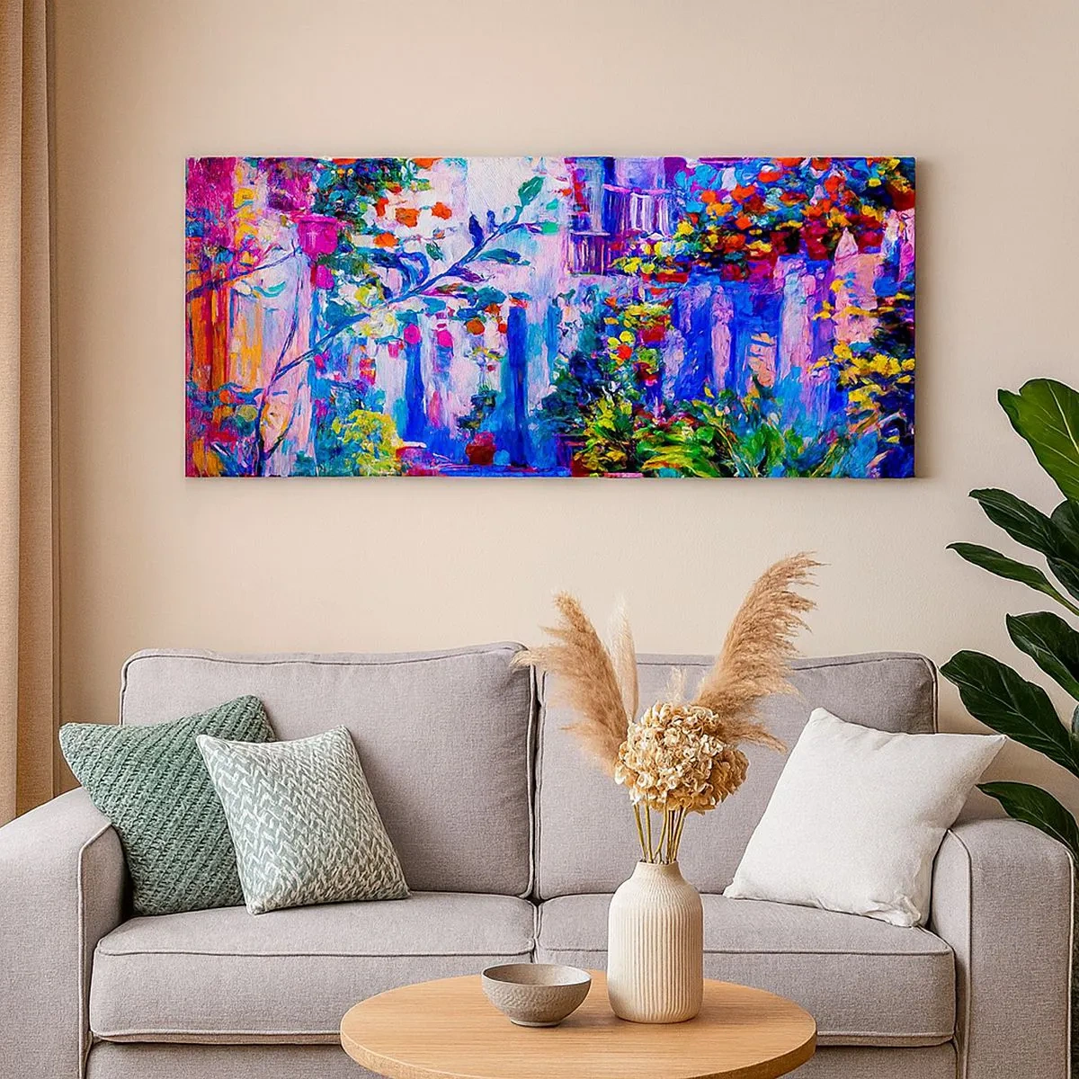 Cuadro sobre lienzo - Impresión de Imagen - Impresión - una calle italiana - 100x40 cm