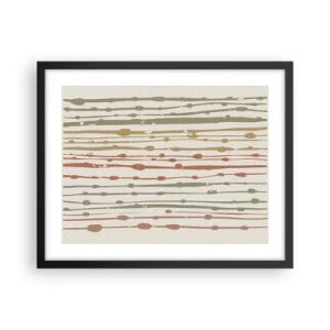 Póster en marco negro - Composición de notas musicales - 50x40 cm