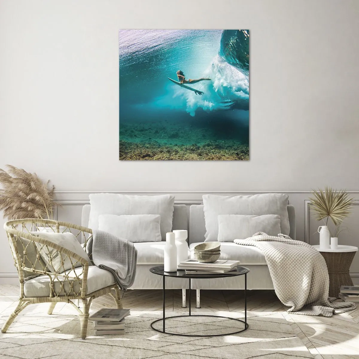 Cuadro sobre vidrio - Impresiones sobre Vidrio - Mundo submarino - 40x40 cm