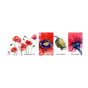 Muestra de fotomural autoadhesivo Deluxe Sticker - Flores polacas - flores, Semillas de amapola, Naturaleza - 100x30 cm