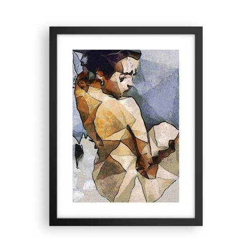 Póster en marco negro - En el espíritu del cubismo - 30x40 cm