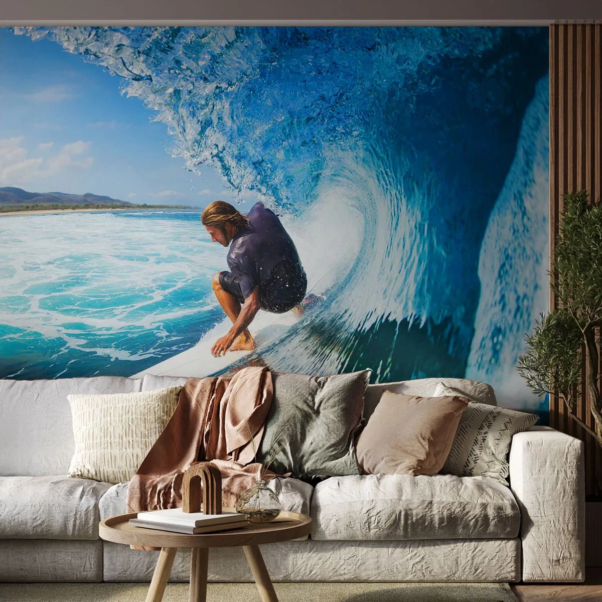 Fotomural Premium Canvas - Bailando con las olas - Deporte, Surf, Tabla de surf - 150x105 cm