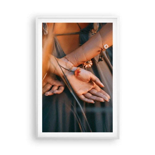 Póster en marco blanco - Conectada con la naturaleza - 61x91 cm
