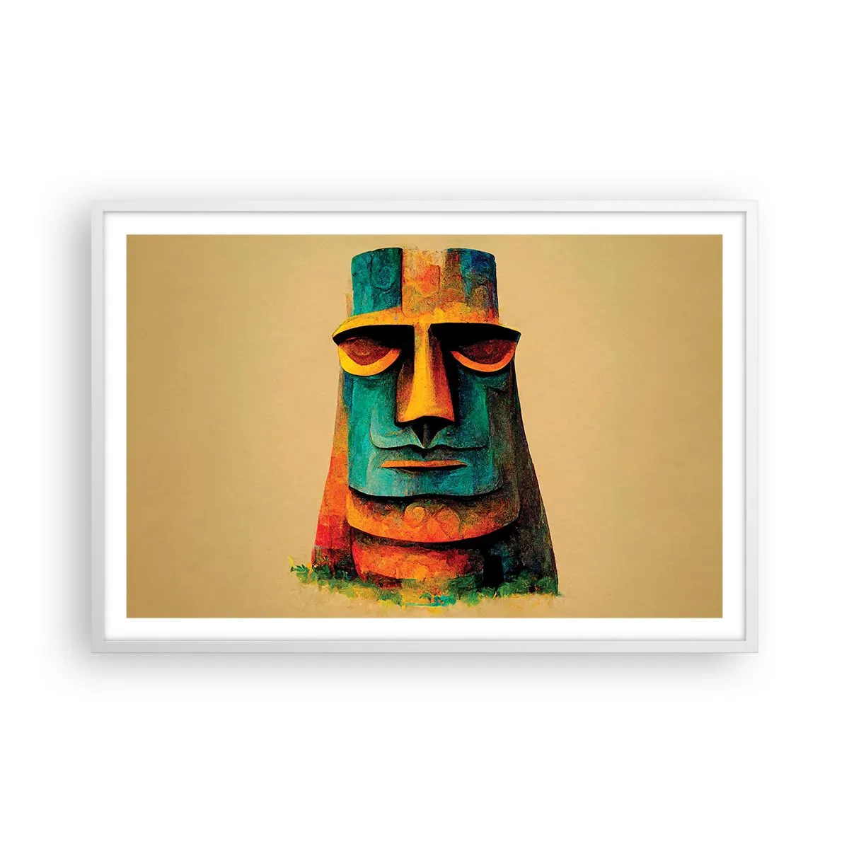 Póster en marco blanco - Escultural, pero simpática - 91x61 cm