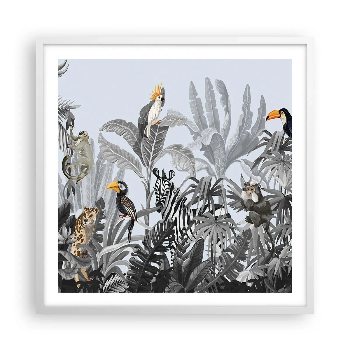 Póster en marco blanco - Un cuento de hadas africano - 60x60 cm