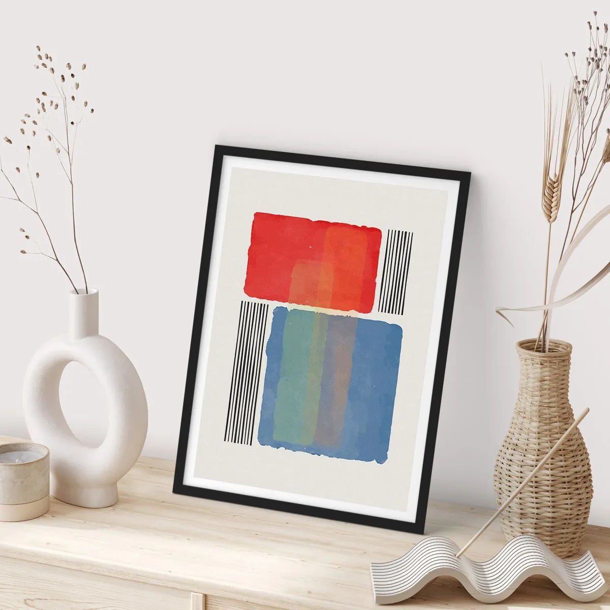 Póster en marco negro - Espíritu y alma de la geometría - 70x100 cm