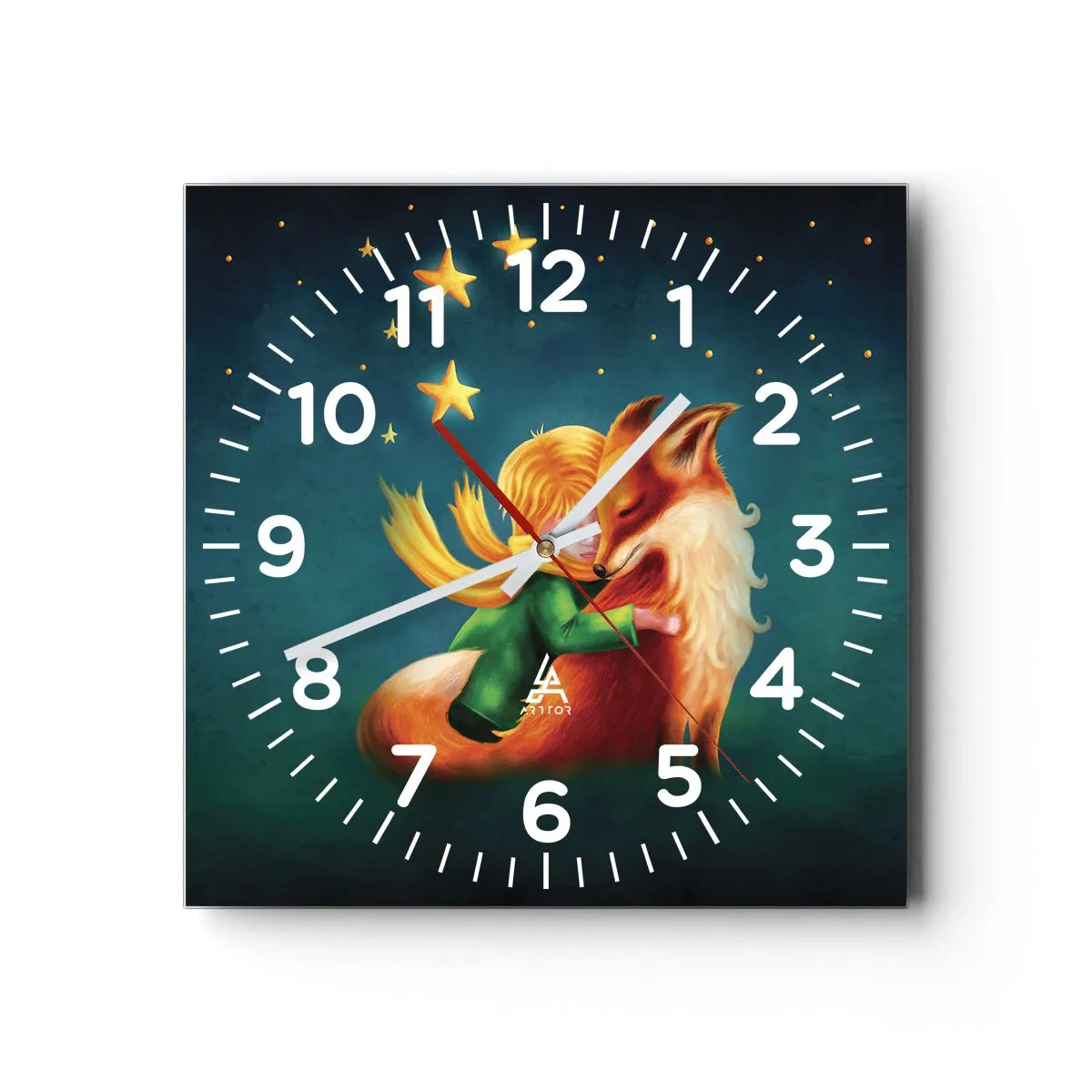 Reloj de pared - Reloj de vidrio - El Principito - 40x40 cm