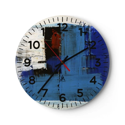 Reloj de pared - Reloj de vidrio - El secreto del azul - 40x40 cm
