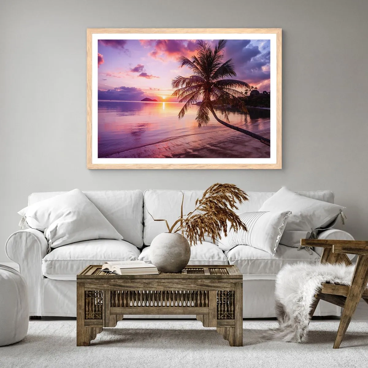 Póster en marco roble claro - Hermosura hasta el horizonte - 70x50 cm