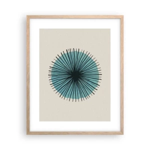 Póster en marco roble claro - Radiante en azul - 40x50 cm