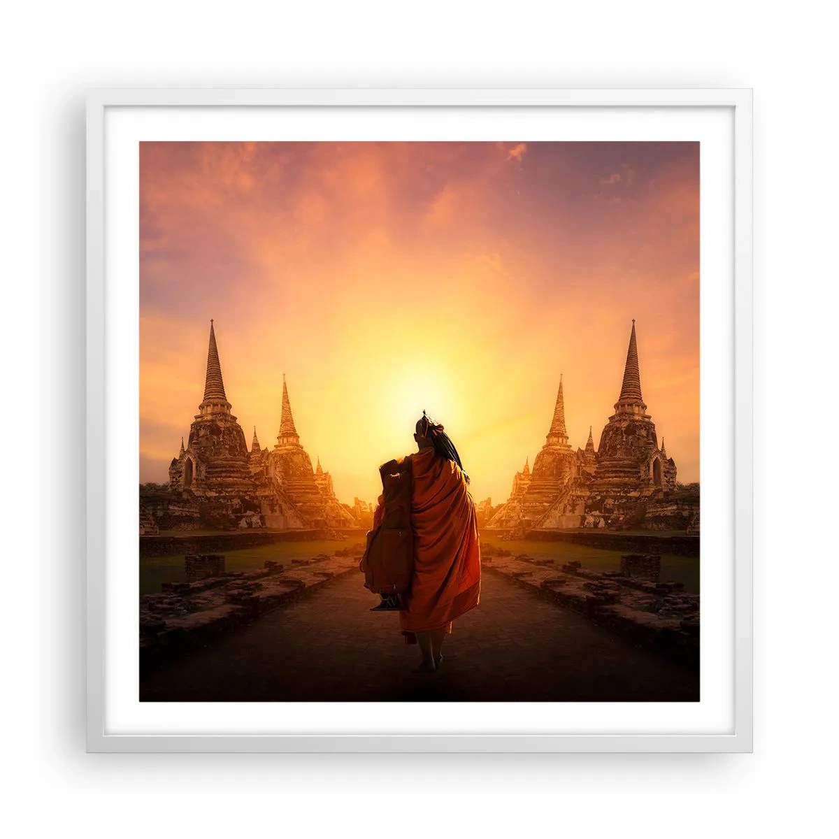 Póster en marco blanco - En paz por la eternidad - 60x60 cm