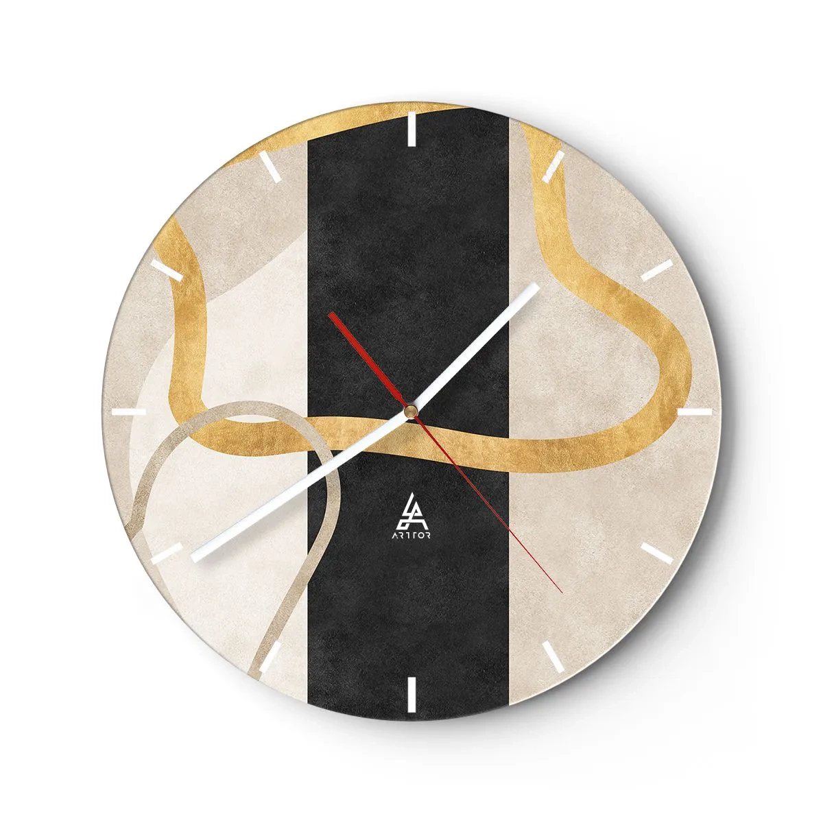 Reloj de pared - Reloj de vidrio - Formas en bucle - 40x40 cm