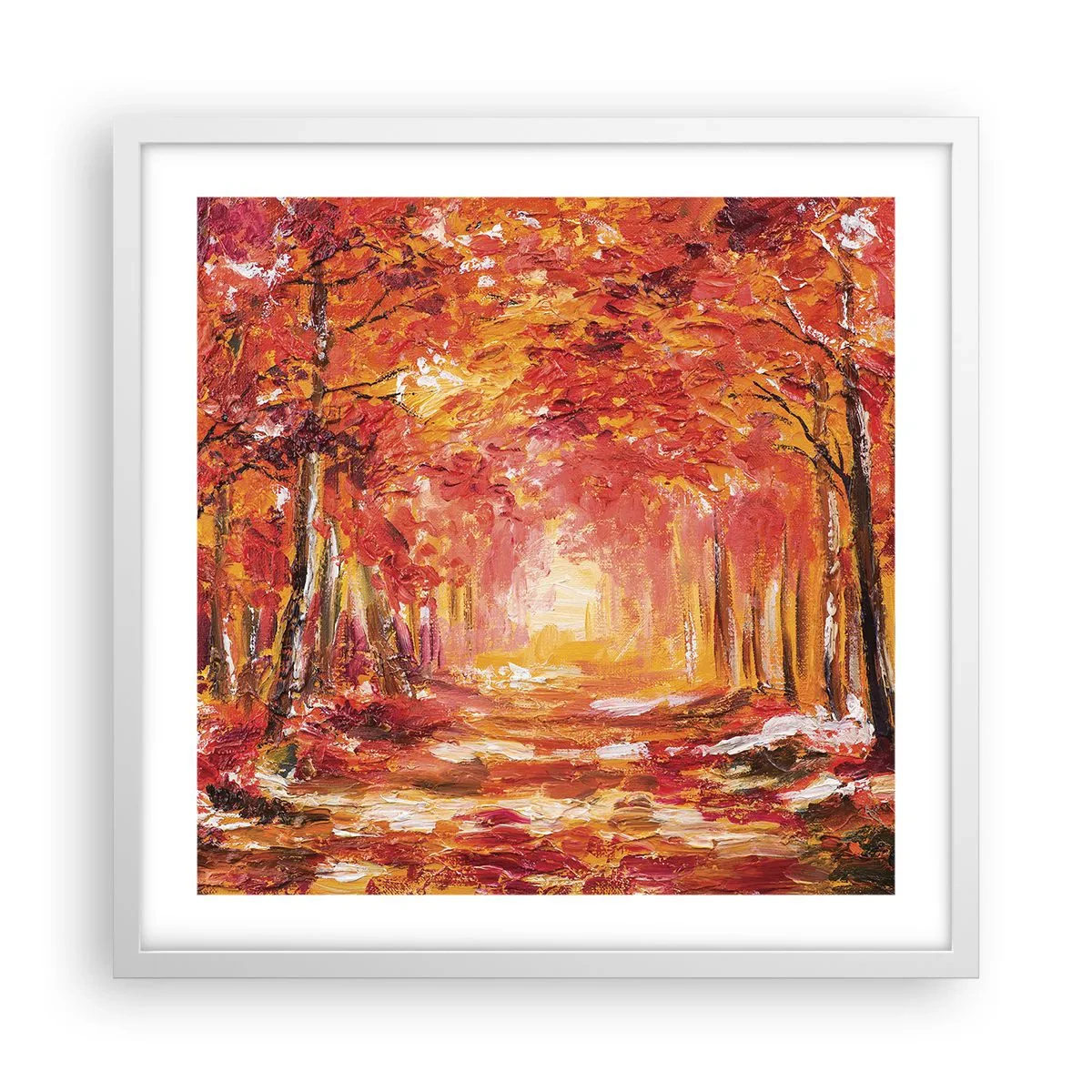 Póster en marco blanco - Bosque de cobre - 50x50 cm