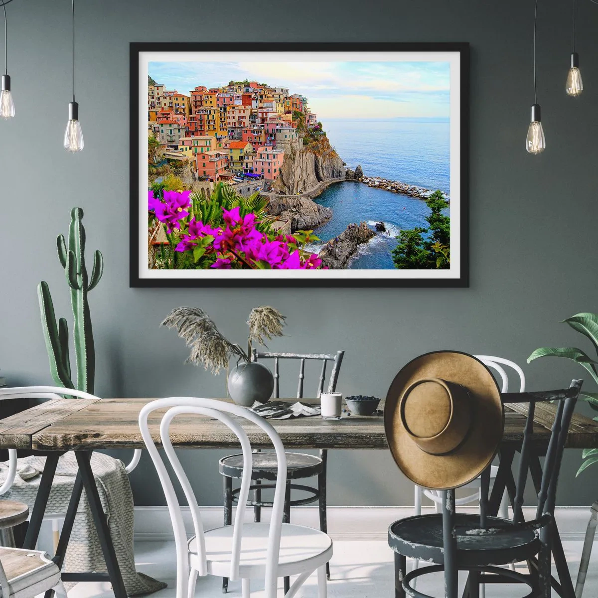Póster en marco negro - La ciudad de la risa - 50x40 cm