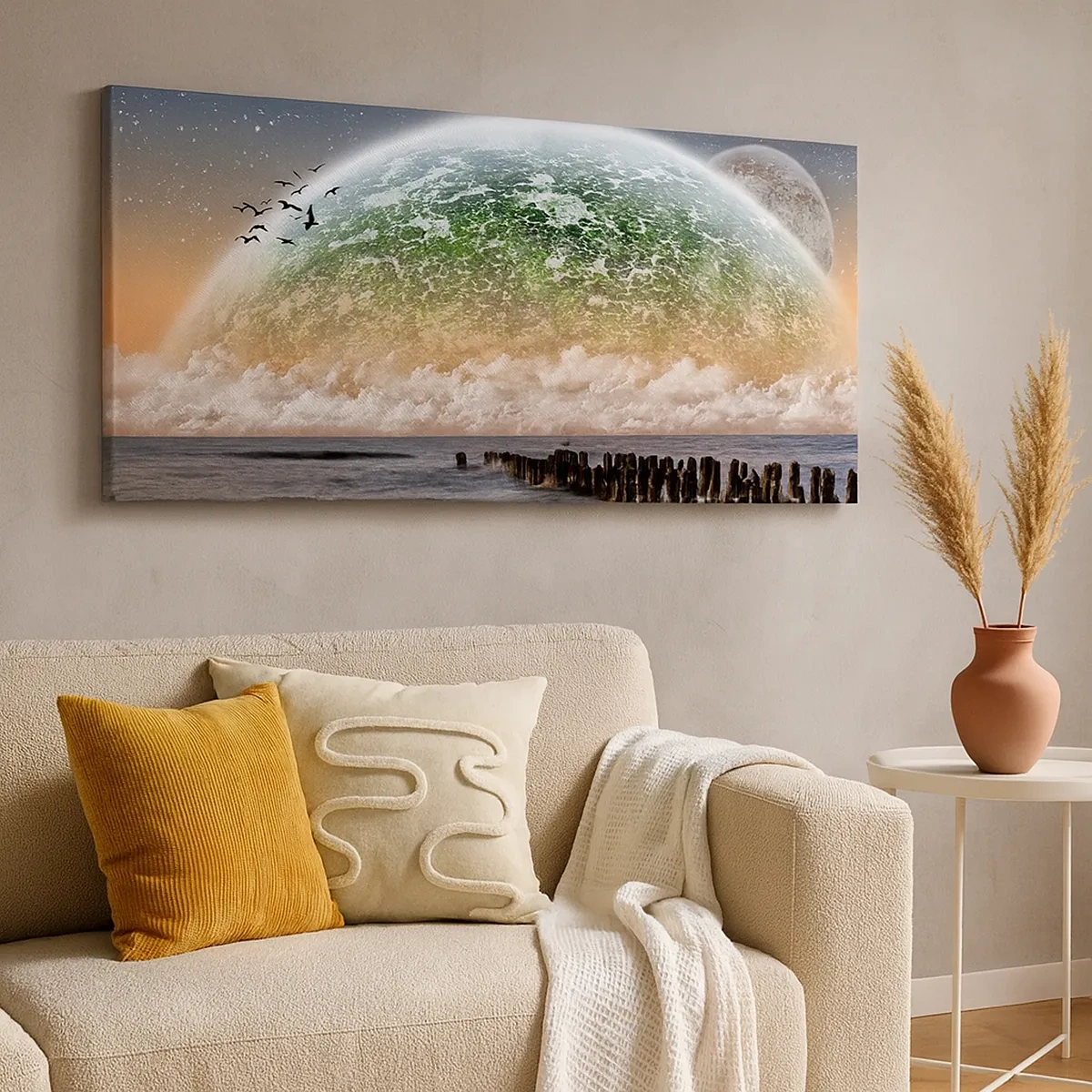 Cuadro sobre lienzo - Impresión de Imagen - Y el mundo emergió del agua - 30x30 cm