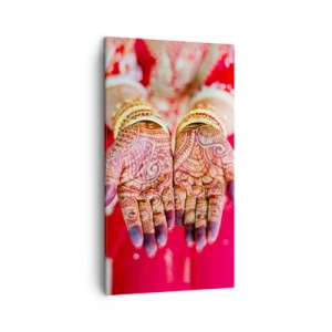 Cuadro sobre lienzo - Impresión de Imagen - Ritual con las manos - 45x80 cm