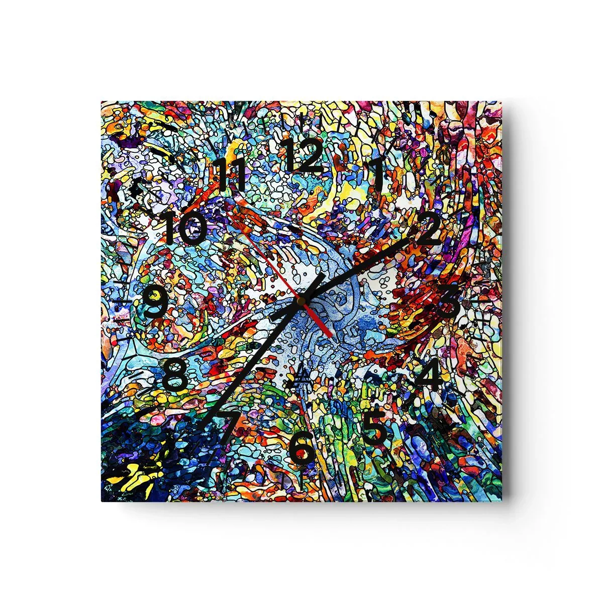 Reloj de pared - Reloj de vidrio - Vidriera - 30x30 cm
