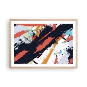 Póster en marco roble claro - Composición dinámica - 70x50 cm