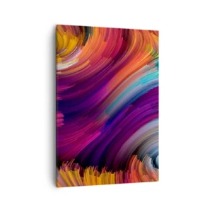 Cuadro sobre lienzo - Impresión de Imagen - Remolinos abstractos en colores vibrantes - 50x70cm - El comienzo de un nuevo mundo - Decoración de pared moderna para salón y dormitorio ARTTOR