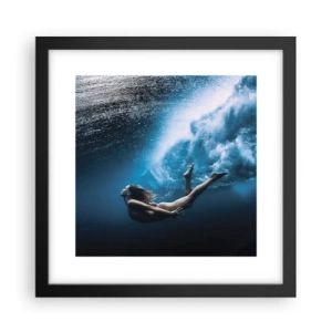 Póster en marco negro - Una sirena contemporánea - 30x30 cm