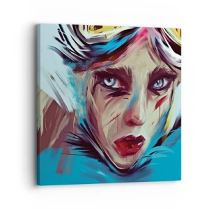 Cuadro sobre lienzo - Impresión de Imagen - Guerrera colorida - 30x30 cm