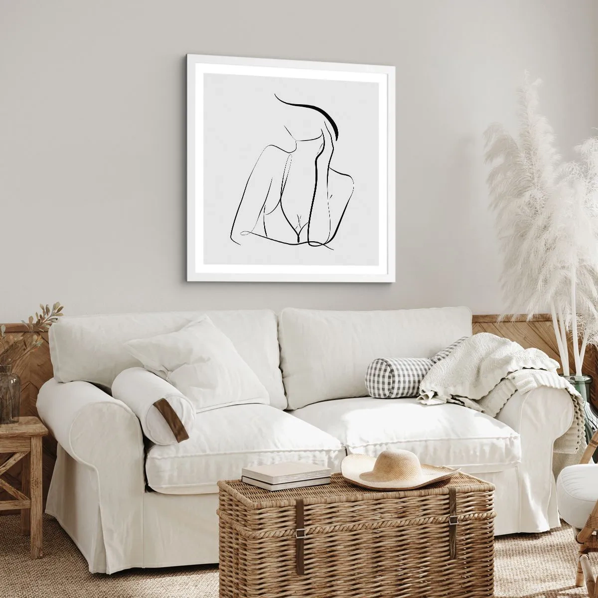 Póster en marco blanco - En la ola de sueños - 60x60 cm