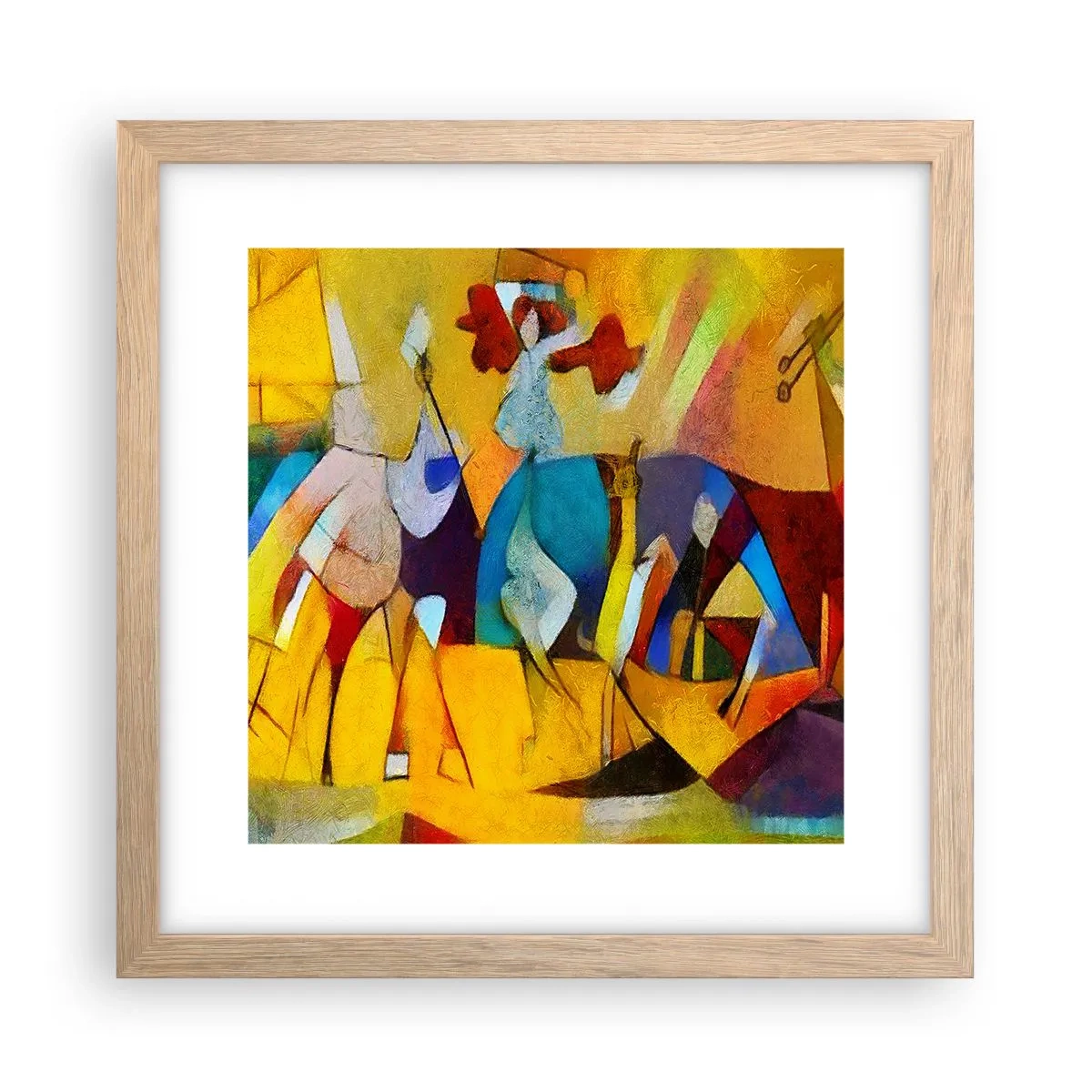 Póster en marco roble claro - Sol - vida - alegría - 30x30 cm