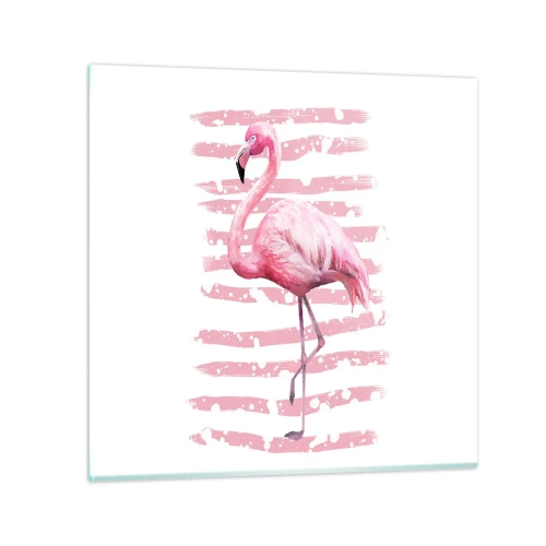 Cuadro sobre vidrio - Impresiones sobre Vidrio - Flamenco veraniego - 70x70 cm