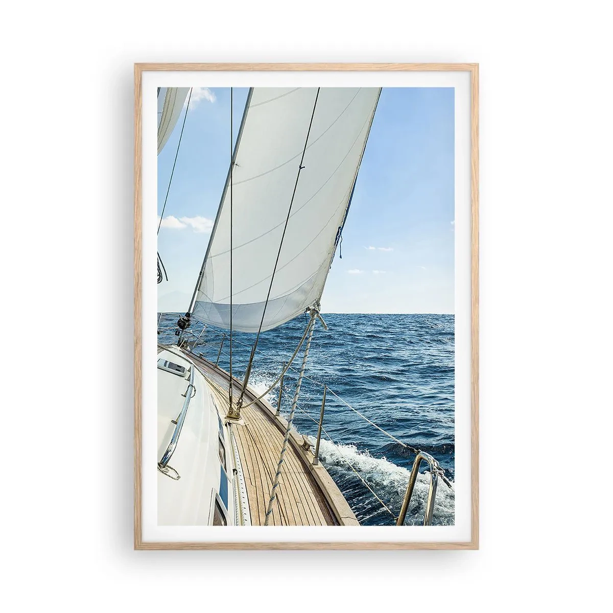 Póster en marco roble claro - Ahoy, a la aventura - 70x100 cm