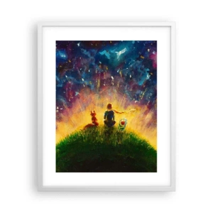 Póster en marco blanco - Amor y amistad - lo único entero - 40x50 cm