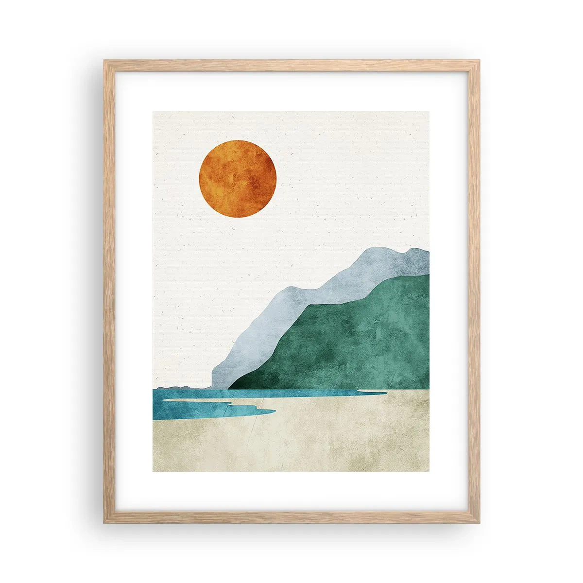 Póster en marco roble claro - Un paisaje como debe ser - 40x50 cm
