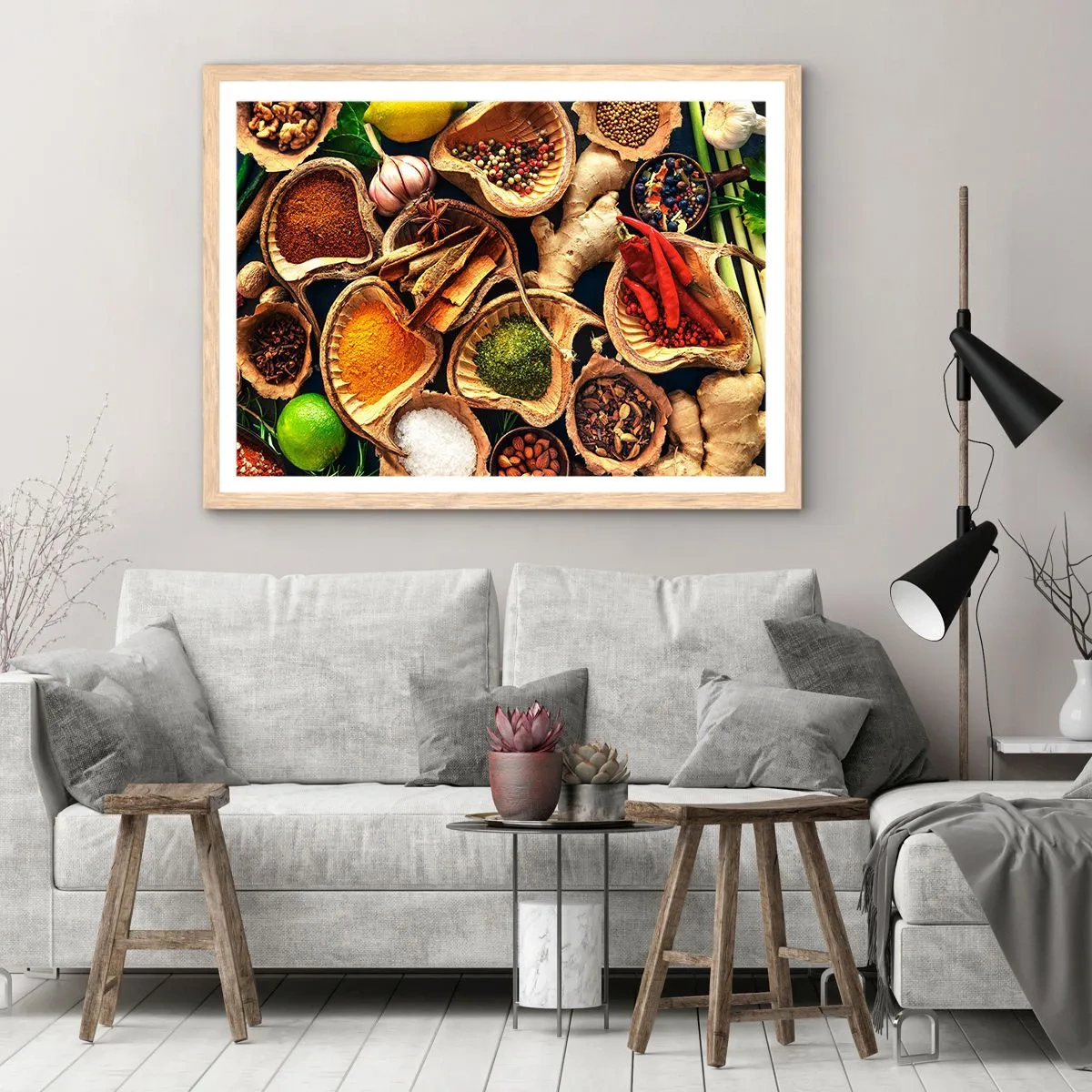 Póster en marco roble claro - Toma lo que quieras - 100x70 cm