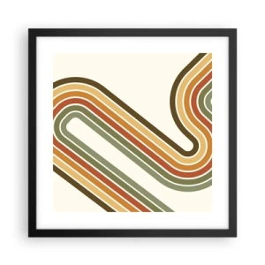 Póster en marco negro - Zigzagueando hasta su destino - 40x40 cm