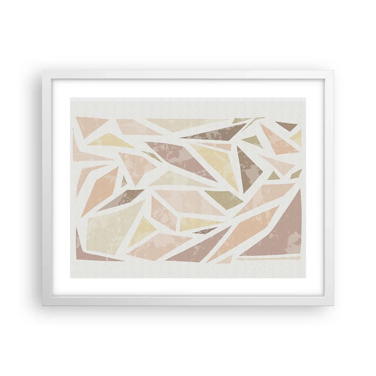Póster en marco blanco - Composición de vidrieras - 50x40 cm